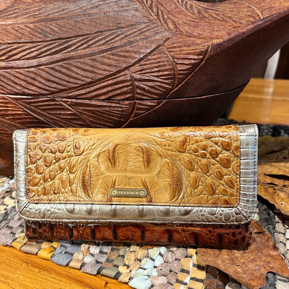 Brahmin Tri Color checkbook wallet.